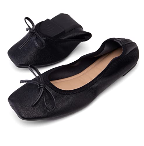 Quimeir Women's Flats Shoes Square Toe Comfortable Slip On Flats for Girls