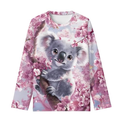 Girls Long Sleeve Shirts Kids Casual Crewneck Graphic Pullover Tops Fashion Tees 3-16 Years