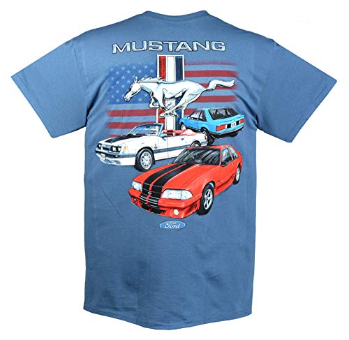Joe Blow Ford Vintage Fox Body Mustang Flag T-shirt-medium
