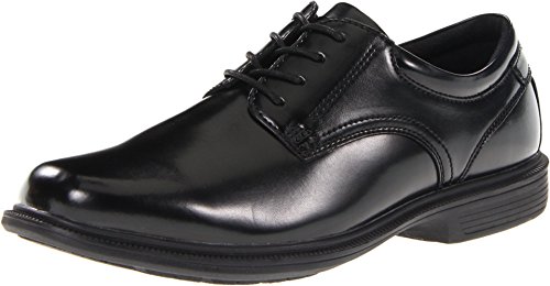 Image of Nunn Bush Mens Baker Street Plain Toe Oxford Lace Up with Kore Slip Resistant Comfort Technology