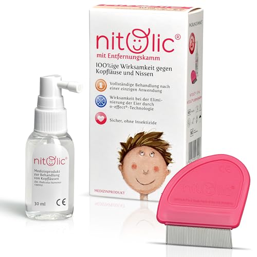 Nitolic Läuseshampoo mit Läusekamm nur 1 Anwendung nötig für Kinder ab 2 Jahren Läusemittel gegen Kopfläuse & Nissen Anti Läuse Shampoo ohne Insektizide