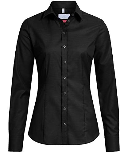 GREIFF Corporate Wear Modern with 37.5 Damen Bluse Langarm Slim Fit Schwarz Modell 6519 Größe 36