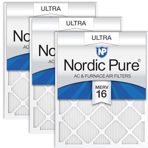 Image of Nordic Pure 15x20x1 (Actual Size: 14 1 /2 x 19 1 /2 x 3 /4) Pleated Ultra MERV 16 AC Furnace Air Filters-With 2.5X More Media for Allergy & Dust Relief, Max Efficiency & Low Airflow Resistance 3 Pack