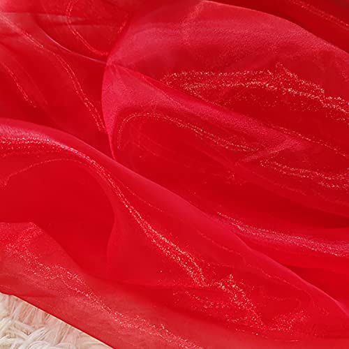 moonfarm 選べる20色 高光沢 オーガンジー 生地 1m×幅150cm 手芸 カラー 無地 布 (赤)