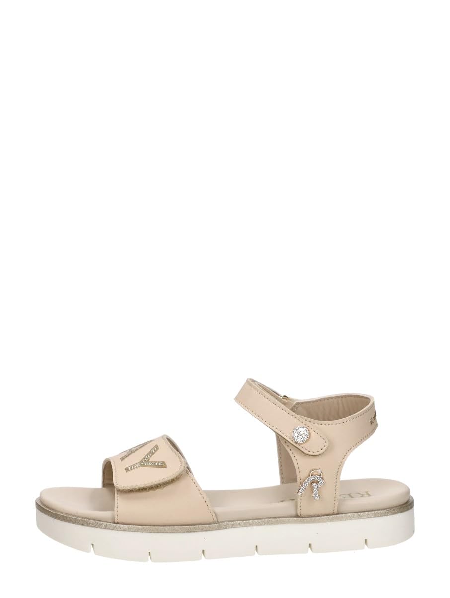 Replay GBT24 Flat Sandals, 3200 LT Beige LT Gold, 34 EU, 3200 Lt Beige Lt Gold, 1.5 UK