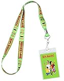 Surreal Bobs Burgers Logo and Cheeseburger Anatomy Lanyard Clear ID Badge Holder, Green, One Size