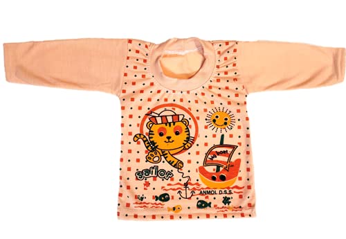Image of Baby Boys & Girls Dress Soft Cotton Blend Unisex T-shirts and Pyjama Pants Pack of 4 Full sleeves T-shirt + 4 Pyjama Pants Multi colored Size 0 Months up to 18 Months