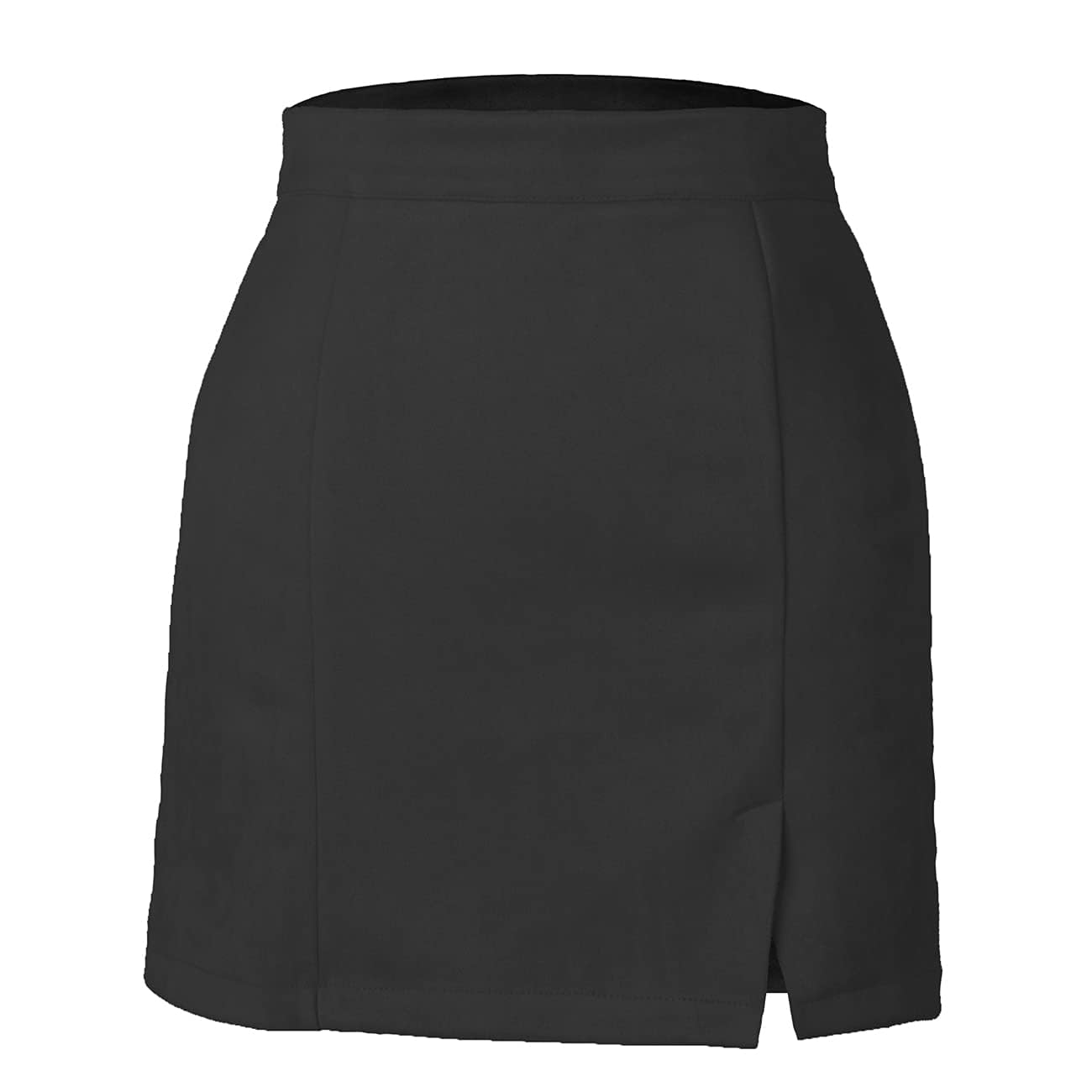 Umenlele Women's Basic Split Hem High Waist Suede Mini Pencil Bodycon Skirt