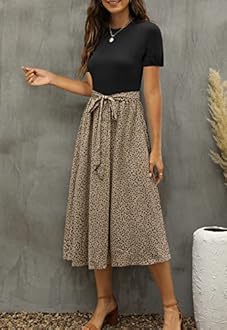 Zattcas Women 2026 Spring Dress Long Sleeve Ribbed Teacher Church Modest Business Casual Work Outfits Midi Dress