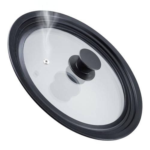 Westmark Tapa Universal con Borde de Silicona, Versátil para Ollas y Sartenes de 16 a 20 cm ø, Vidrio Resistente al Calor, 215 × 215 × 48 mm