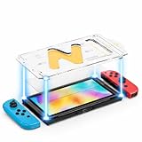 bibuks Tempered Glass Screen Protector With Auto Alignment Frame for Nintendo Switch 6.2' (2017), Easy Installation, Bubble Free, Anti-Scratch, 9H Hardness [2 Pack]