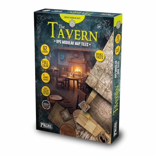 PWORK WARGAMES The Tavern - RPG Modulare Kartenfliesen - doppelseitige Pappfliesen