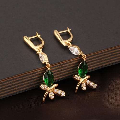 Pendientes de oro de 18k de libélula, el regalo de aniversario perfecto 3