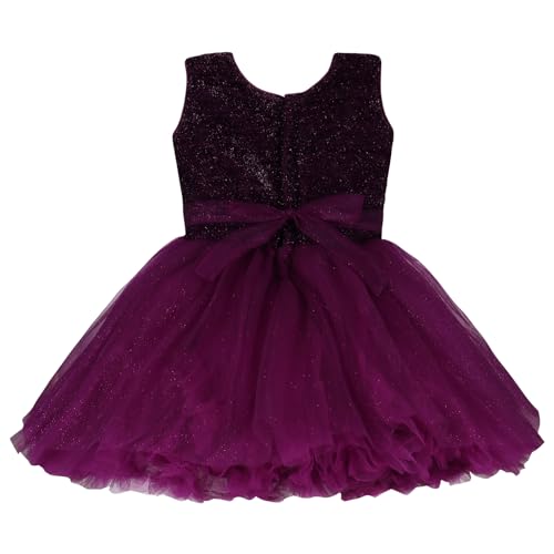 Image of Wish Karo Baby Girls Knee Length Net Solid Party Dress (bxap245)