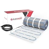 Adept Flexheat Premium Pro 100W/m2 Electric Underfloor Heating Mat Kit with Sticky Self Adhesive Backing, 13m2