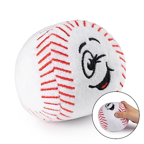 Image of Plush Baby Baseball Rattle | Baby Baseball Toy | Learning Content | Great Gift for Baby and Toddler Girls or Boys | 0-36 Months