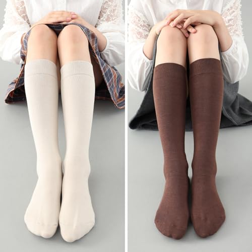 MINI PANDA 6 Pairs of Girls and Boys Knee High Socks, Soft Kids School Uniform Socks long socks4