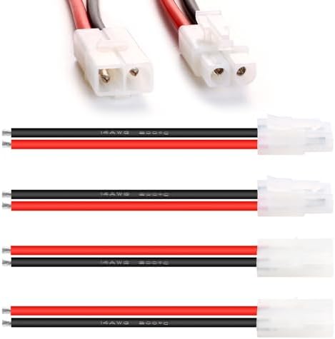 YIXISI 2 Paires D’Adaptateurs Tamiya Mâle/Femelle Avec Câble Silicone 14AWG – 10 Cm