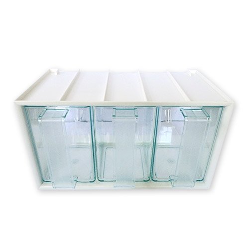 3er Schüttenkasten LUXUS grün transparent inkl. 3 Schütten/Mehlschütte/Küchenschütte