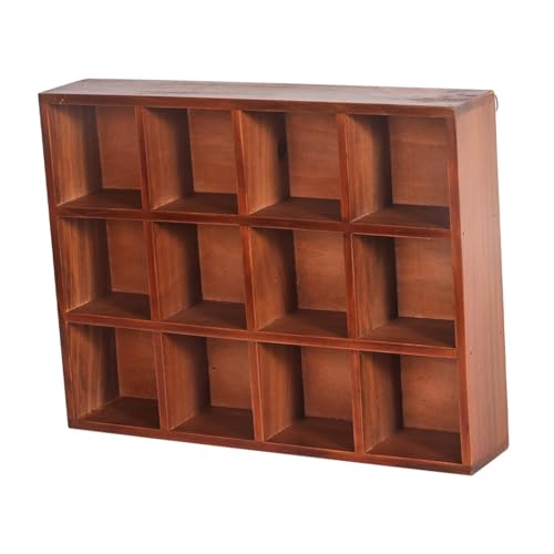 Wood Hanging Shadow Box Collectibles Display Case Floating Shelf Wall Mounted for Teacups, Figurines, Baseballs , Style A