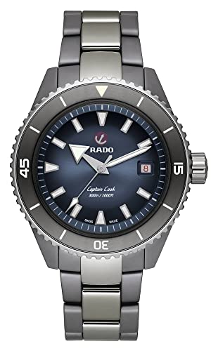 Rado Reloj Captain Cook cerámica Gris, Esfera Azul y Diver 300m. R32144202.