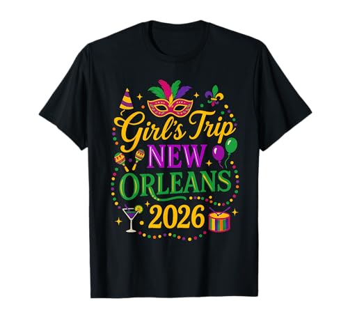 Girls Trip New Orleans Mardi Gras 2026 Vacances d'été Femmes T-Shirt