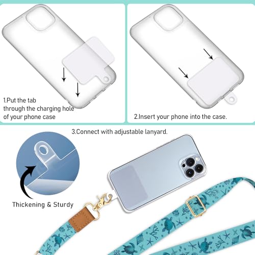 Image of Piefly Cell Phone Lanyard Crossbody Wrist Strap Adjustable for Women Turtle | Cruise Travel Daily, Around the Neck, Hands-free, Universal, Fit Keys ID badge, Accessories, Compatible with Most Smartphones