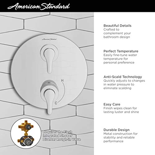 American Standard TU105740.GN0 Kit de recambio para válvula de desviador integrado de ducha con balance de presión Studio S de 2 manijas, acabado dorado cepillado miniatura 2