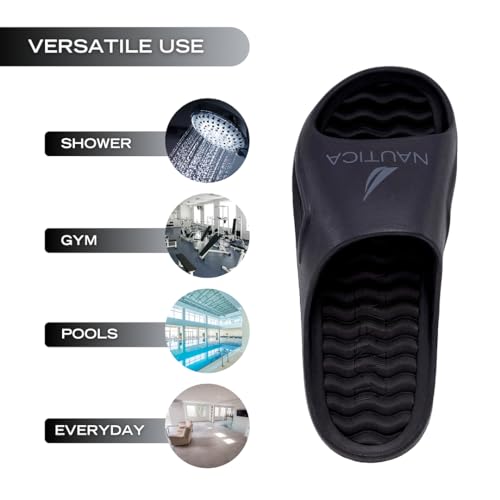 Image of Nautica Men's Athletic Slides Sport Shower Sandals for Indoor & Outdoor - Lightweight, Durable and Comfortable