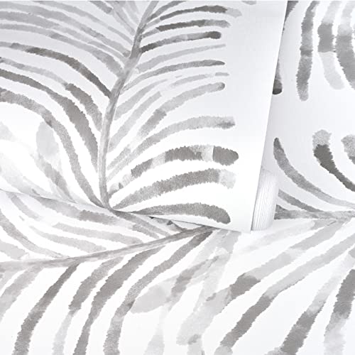 Mecpar Grey White Peel And Stick Wallpaper Stripe Wallpaper 17.3" X 394" Modern Herringbone Contact Paper Boho Watercolor Tree Branchs Self Adhesive Floral Wallpaper For Room Cabinets Wall Covering #TOP5