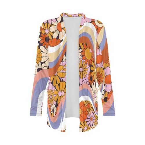 Image of Women's Open Front Cardigan Long Sleeve Loose Sweater Lightweight Soft Cardigan Jackets