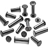 YORANYO 70Sets Chicago Screws Leather Rivets Assorted Screw Rivets Chicago Binding Screws for Decorate and Repair Leather Craft Belt Bag Shoes Purse Bookbinding (Black, M5*15,18,20,25) #2