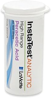 LaMotte Insta-Test 3000HR Peracetic Acid Single Factor Test Strip, High Range, 0-1000ppm Range (Pack of 50)