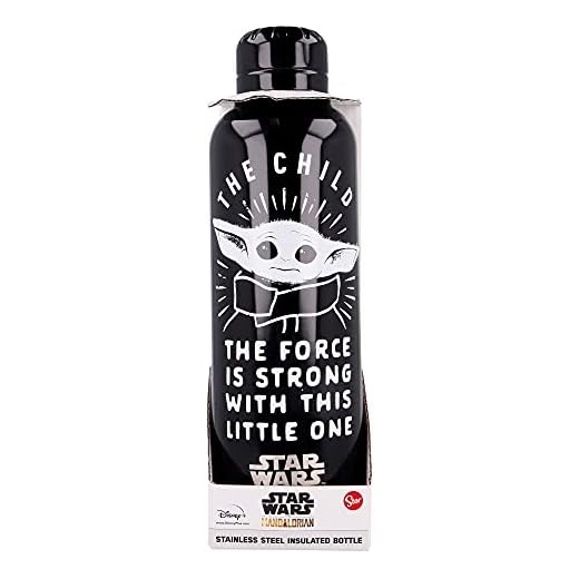 THE CHILD -THE MANDALORIAN | Botella de Agua Reutilizable de Acero Inoxidable | Botella Termo con Doble Aislamiento para 12 Horas de Bebida Caliente y 18 Horas de Bebida Fría - Libre BPA - 515 ml
