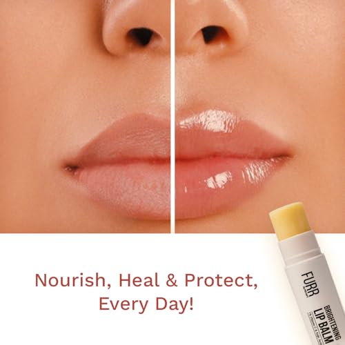 Image of FURR 1% Vitamin C & Kojic Acid Brightening Lip Balm with SPF 30 | Heals, Hydrates & Softens | Reduces Pigmentation | Almond Oil, Shea Butter, Vitamin E Infused | Lip Balm for Soft Glossy Lips | Unisex