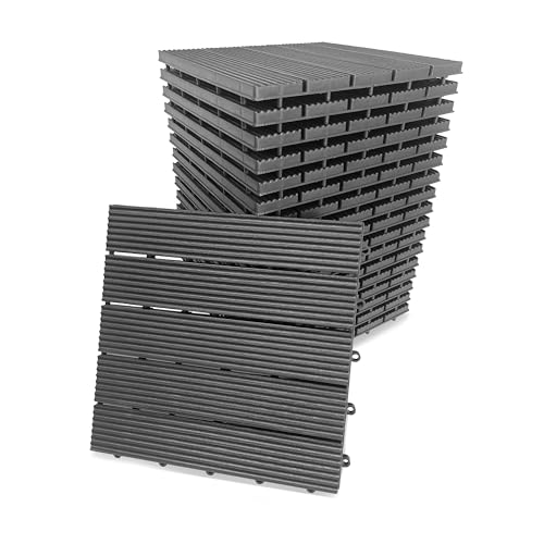 プロテック ウッドデッキパネル(樹脂製） 18枚セット グレー...