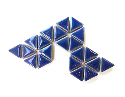 100 Blue Pcs 15Mm Triangle Ceramic High Gloss Mosaic Border Tiles Mosaic Making Supplies #TOP22