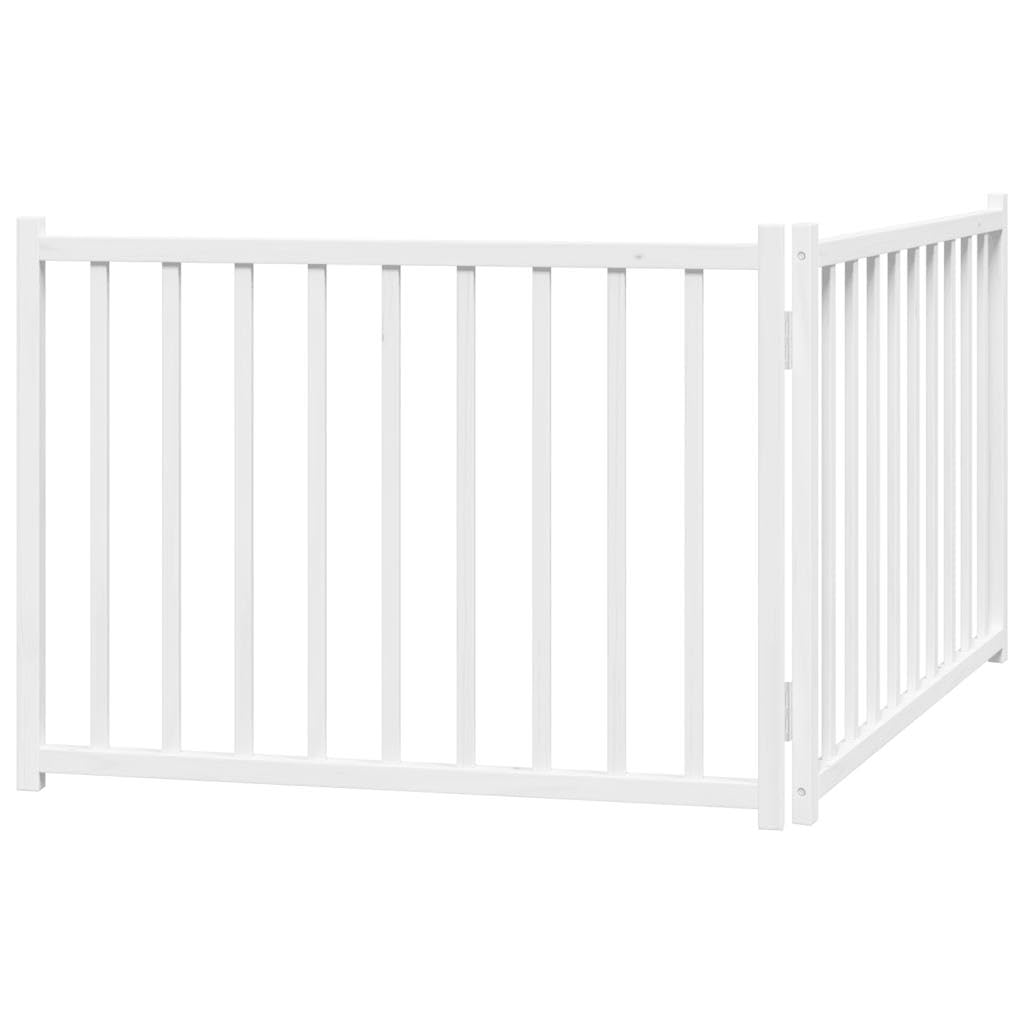 2-TLG. faltbares Hundetor aus massivem Tannenholz, Weiß, 160 cm, ohne Bohren montierbar, platzsparend zusammenfaltbar für Wohnzimmer, Küche und Treppe