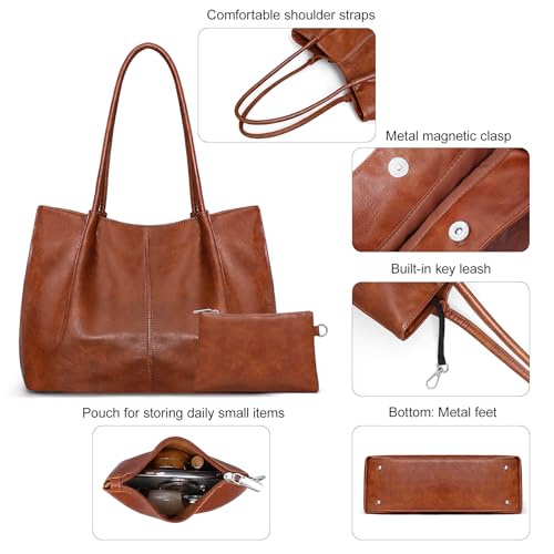 Bolso Tote Grande para Mujer de Cuero Vegano 16L miniatura 5