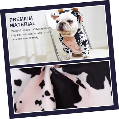 Disfraz para perro estampado de vaca talla S suave y ligero miniatura 7