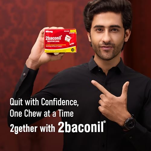 Image of Rusan 2baconil 2mg 9 Nicotine Gums | Icy Mint Flavor | Sugar-Free | Quit Smoking & Chewing Tobacco /Gutkha | Nicotine Replacement Therapy | Reduces Cravings & Withdrawal Symptoms