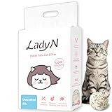 Lady N Pellet Tofu Cat Litter, Strong Clumping Ultra Absorbent, Dust-Free Low Tracking, Enviro-probiotic and Activated Carbon for Odor Control 9lb (1 Pack Unscented)