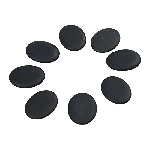 Romonacr 8Pcs Professional Small Massage Hot Stone Set Natural Lava Heated Stones Basalt Warmer Rock For Spa, Massage Therapy 1.18 X 1.57 X 0.31In(3X4X0.8Cm) Black #TOP4