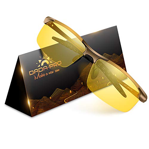 Nachtfahrbrille Auto Polarisiert Herren Damen Autofahren - HD Gelbe Anti Glanz Biker Nachtsichtbrillen Brille Gewidmet Nachtbrille(Braun)