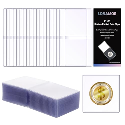 200-Pack Double-Pocket Coin Flips for Collection Storage