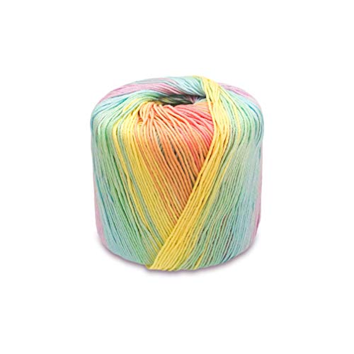 Milisten 1 Roll Crochet Yarn Knitting Yarn Gradient Cotton Yarn Kaleidoscope Yarn DIY Thread Yarn for Hats Sweater Scarf Gloves 133M Light Rainbow - Image 4