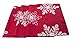 Fennco Styles Embroidered White Snowflake Christmas Table Runner 16 x 70 Inch - Red Table Cover for Holiday Décor, Dinner Party, Banquets and Special Occasion