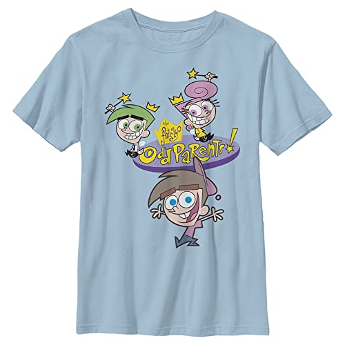 Boy's The Fairly OddParents Timmy Turner and Fairy Godparents T-Shirt - Light Blue - X Small