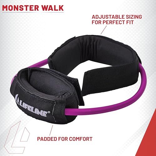 Lifeline Fitness Monster Walk Lower Body Resistance Bands with Ankle Cuffs - Durable Home Gym Equipment for Agility, Exercise, and Lower Body Strength – Multiple Resistance Levels Available 20 Pound - Thumbnail 4