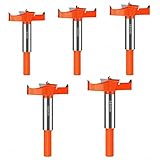5tlg. Forstnerbohrer Set, Forsterbohrerset Topfbohrer für Holz, Astlochbohrer inkl. 35mm, 40mm, 45mm, 50mm, 60mm, Forstner Bohrer Set mit Drei Positionierung